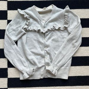 Crew cuts silver shimmer cardigan